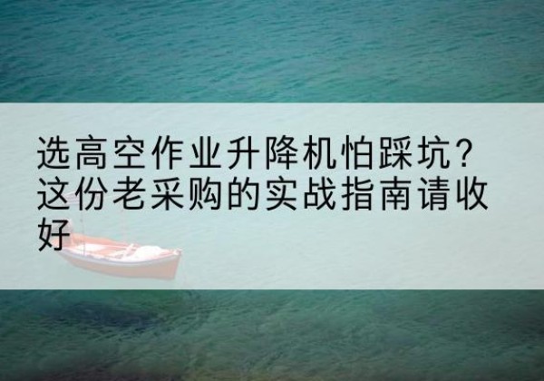 河源高空作业升降机厂家推荐-选高空作业升降机怕踩坑？这份老采购的实战指南请收好