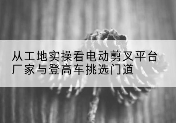 河源电动剪叉升降平台厂家-从工地实操看电动剪叉平台厂家与登高车挑选门道